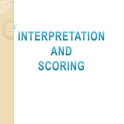 Ssct interpretation and scoring