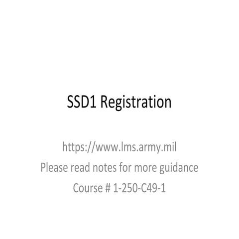 SSD1 Registration