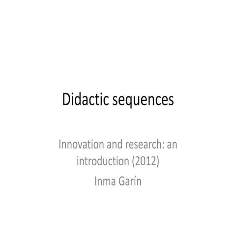 Didactic sequences