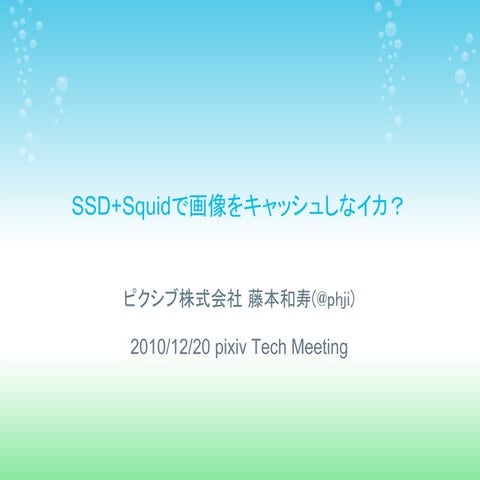 SSD+Squidで画像をキャッシュしなイカ？