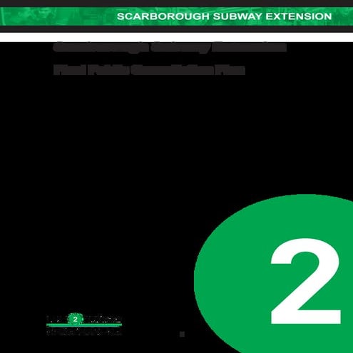 Scarborough Subway Extension - Public Consultation Plan