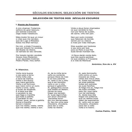 SÉCULOS ESCUROS . textos