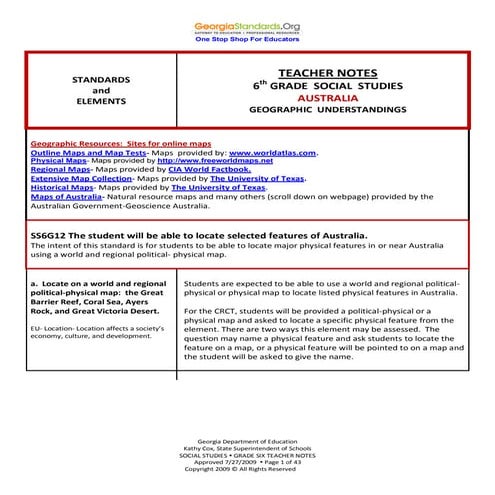 Ss gr 6_teacher_notes_australia_final_8-1-09 | PDF