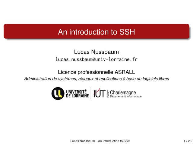 An introduction to SSH