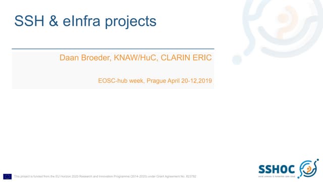 SSH & eInfra projects