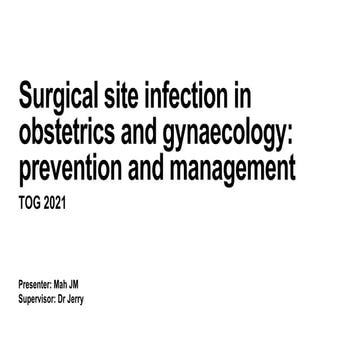 Surgical Site Infection (Obstetrics and Gynaecology)