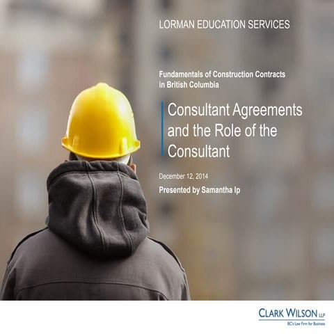 Consultant Agreements and the Role of the Consultant