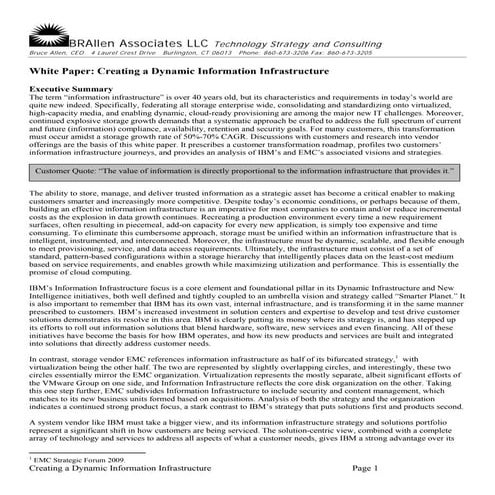 BR Allen Associates compares Information Infrastructure providers