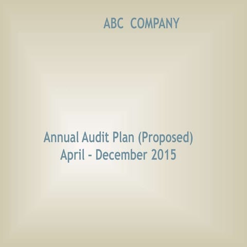 Internal Audit Plan 2015