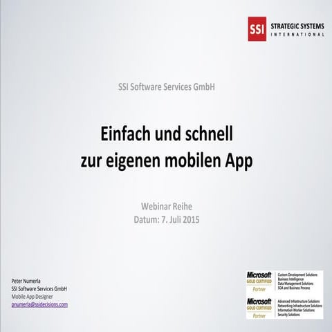 SSI Software Services GmbH - Mobile Applications - Juli 2015