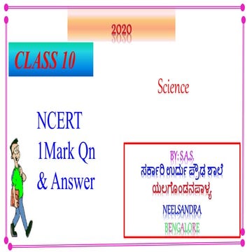 NCERT CLASS 10 SCIENCE QN & ANSWERS