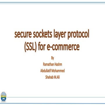 Ssl for  e commerce