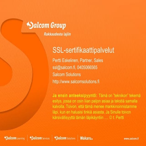 SSL sertifikaatit Salcom Entrust