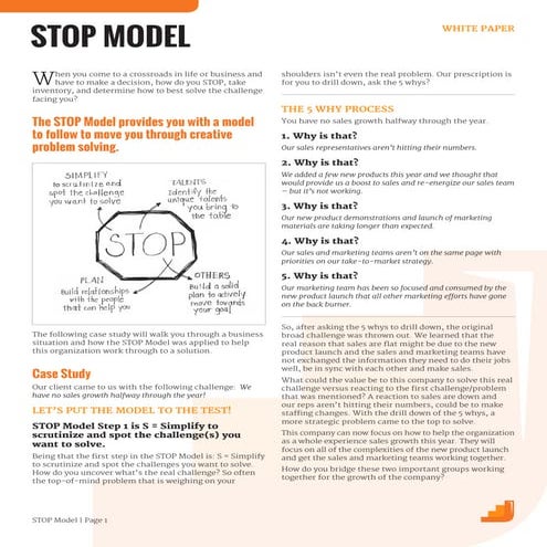 Creative Problem Solving White Paper - The STOP Model 