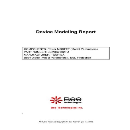 SPICE MODEL of SSM3K7002FU (Standard+BDS Model) in SPICE PARK