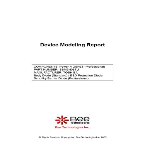 SPICE MODEL of SSM5H08TU (Professional+BDS+SBDP Model) in SPICE PARK