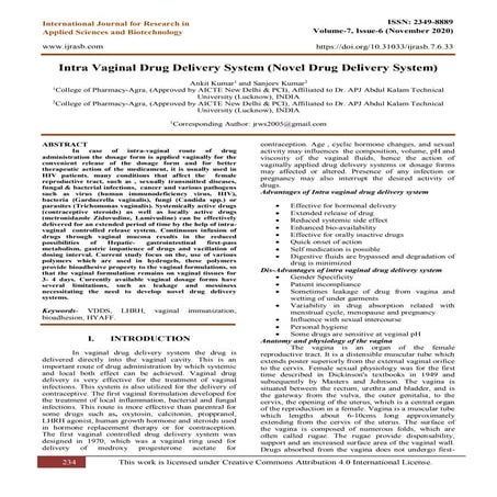 Intra Uterine Drug Delivery Systems 