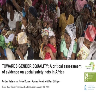 Towards Gender Equality: A critical assessment of evidence on social safety n...
