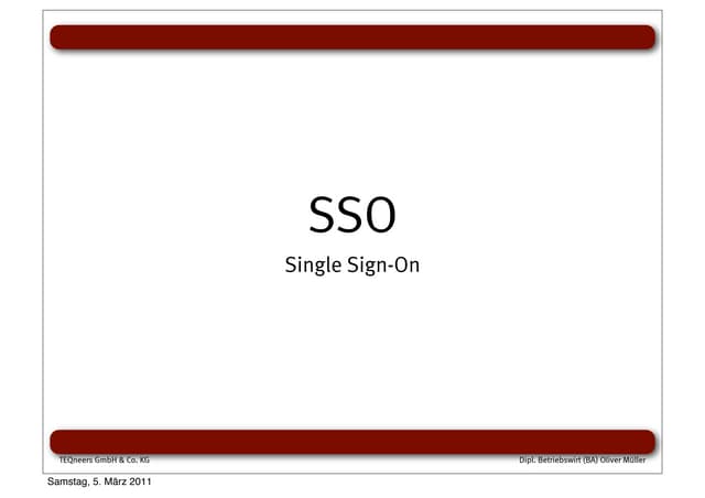 Enterprise Single Sign-On - SSO