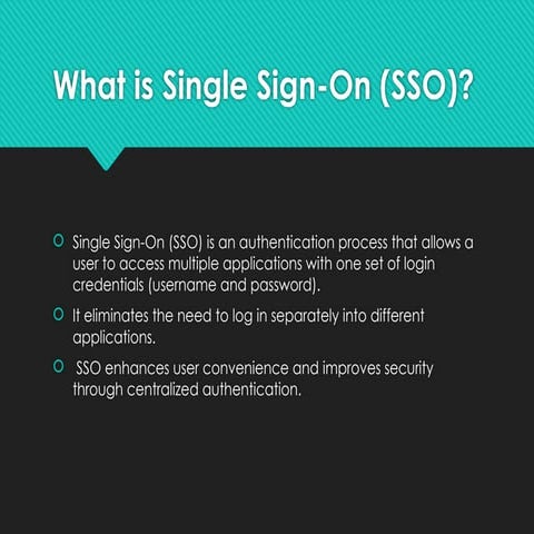 SSO presentation wiich is related to business model