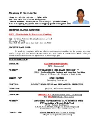 qa qc inspector resume