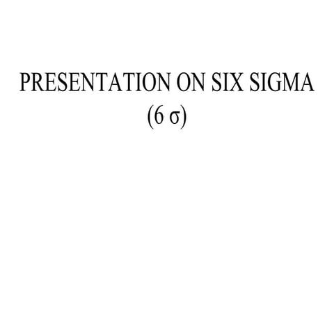six sigma key introduction 