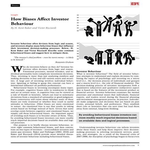 How Biases Affect Investor Behaviour