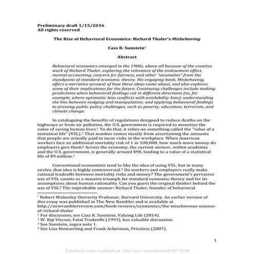 The Rise of Behavioural Economics