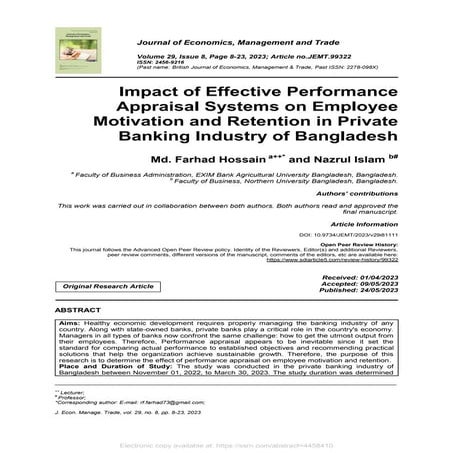 Impact of Effective Performance Appraisal Systems on Employee ...