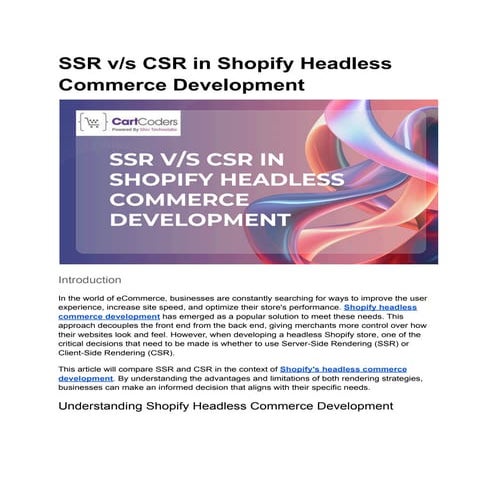 Shopify Development Services by RND Experts | PDF