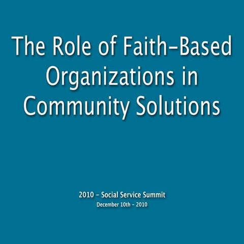 Role of Faith-Based Organizations in Community Solutions