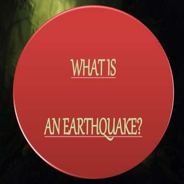 Earthquakes -its effects on environment
