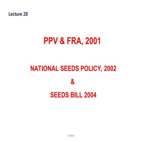 Ppvfr act 2001 | PPT