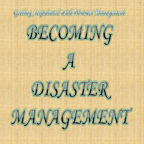 Sst class 9 becoming a disaster management
