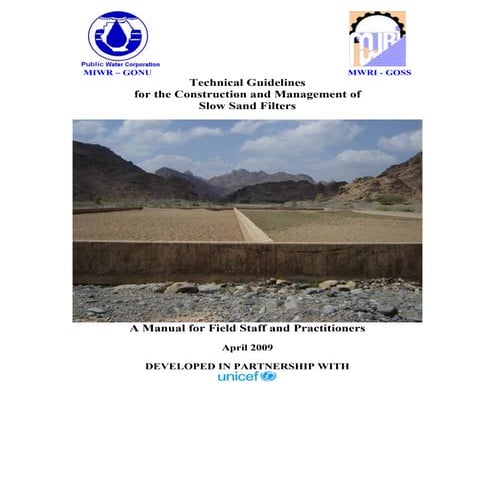 Sudan;  Slow Sand Filters Technical Guidelines for the Construction and Manag...
