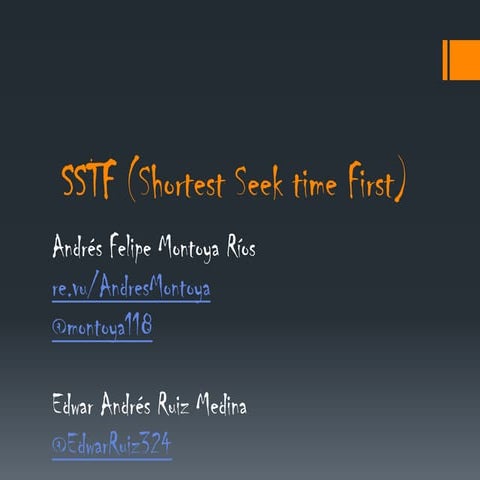 Planificador SSTF (shortest seek time first)