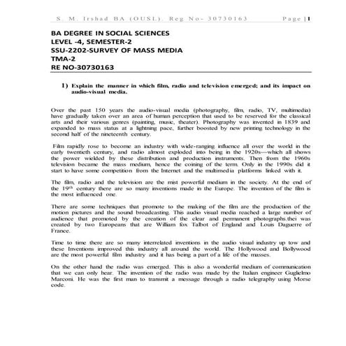 Ssu 2202-semester-2-survey of mass media