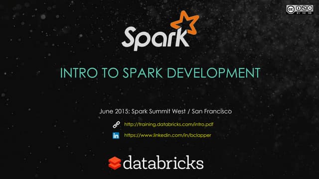  Intro to Spark development 