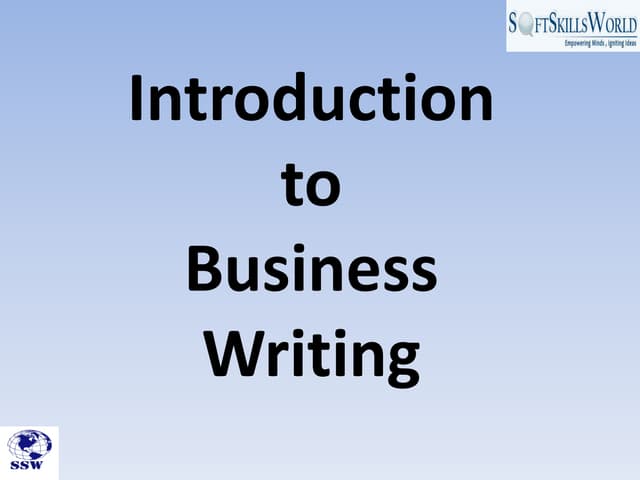 Ssw presents introduction to busine...