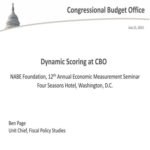 Dynamic Scoring at CBO