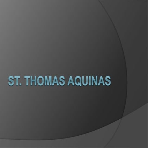 St. Thomas Aquinas Philosophy