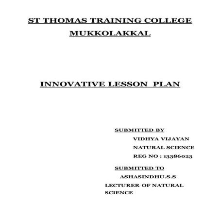 innovative self designed lesson plan | DOCX
