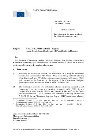 Commissie aanvaardt Vlaamse groenestroomcertificaten