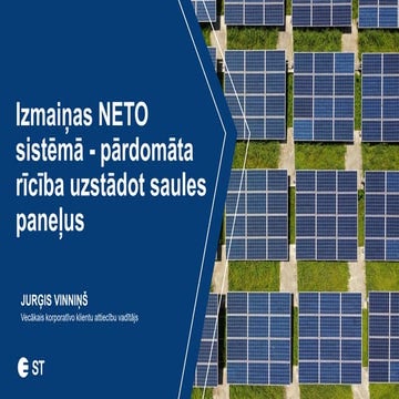 Izmaiņas NETO sistēmā - pārdomāta rīcība uzstādot saules paneļus | PDF