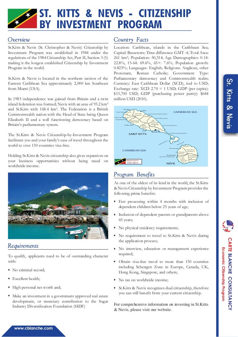 St Kitts Passport comes with free Visa for 100 Nations