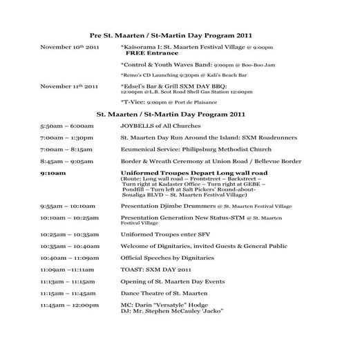 St.maarten's day program 2011