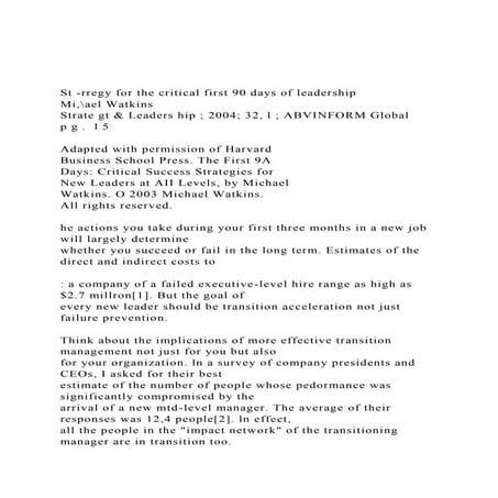 The First 90 days | PDF