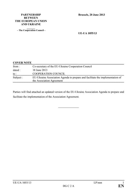 Порядок денний асоціації Україна-ЄС (18.06.2013)