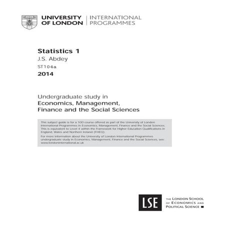 St104a vle statistics. 