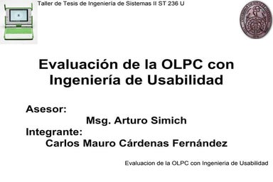 Tesis: Evaluación de la OLPC con Ingeniería de Usabilidad. Segunda Expocisión